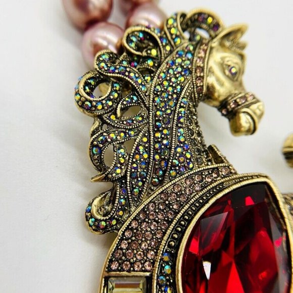 Heidi Daus Off To The Races Crystal Necklace NWOT - Picture 6 of 8